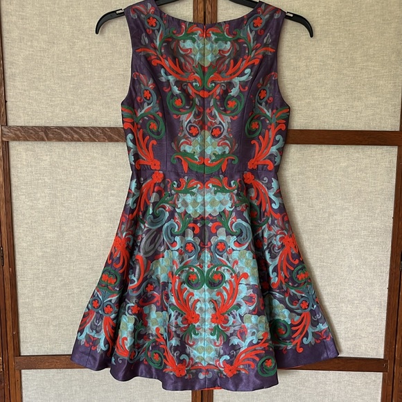 Pankaj & Nidhi Anthropologie Octave Dress Embroidered Purple Cocktail Boho Party - Picture 10 of 15